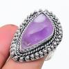 Натуральный Аметист Шалфея Драгоценный Камень 925 Стерлинговое Серебро Ювелирное Кольцо Размер 8.5 A8r72