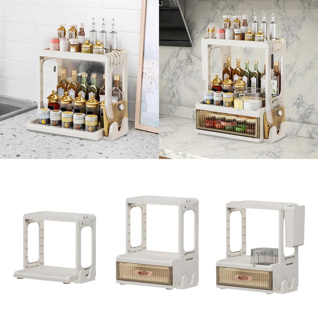 Стеллаж для хранения специй, противоскользящий, отдельно стоящий, многослойный, легко моющийся шкаф для кладовой, столешницы, для общежития, настольный для домашнего хозяйства