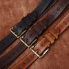 Редкий Утолщенный Пояс из Коровьей Кожи Первого Сорта Мужской Натуральная Кожа Пряжка-Штырек Трендовый Повседневный Джинсовый Пояс с Лазерной Гравировкой Мужской