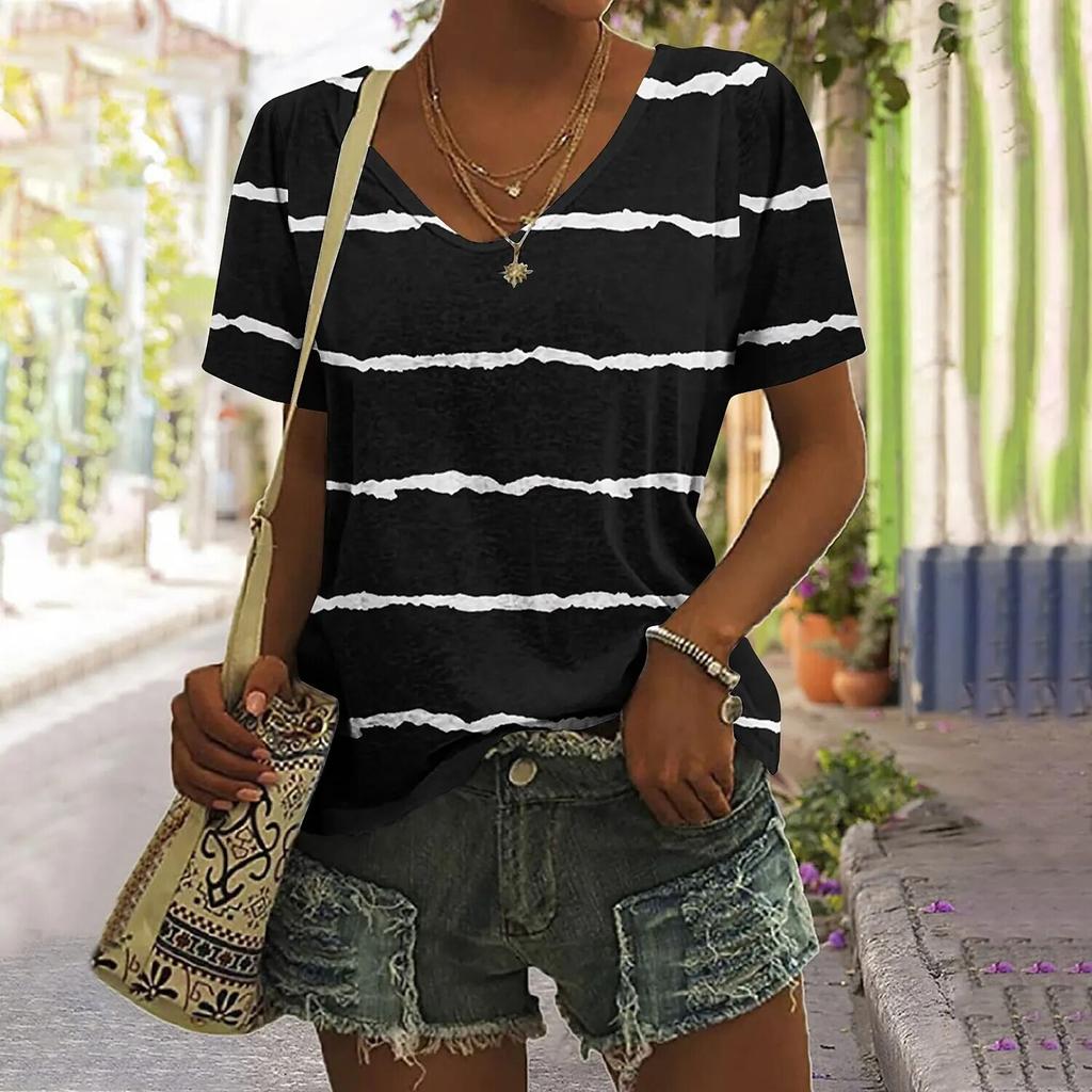 Винтажная лоскутная женская футболка, топы с клетчатым принтом, женская одежда, пуловер в стиле Харадзюку с v-образным вырезом, летние футболки большого размера с короткими рукавами