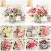 DIY Artificial Rose Flowers 5 Heads Lifelike Floral Bouquet Home Decoration