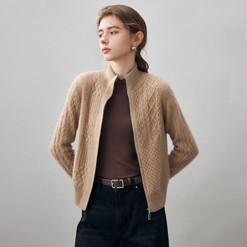 Komomoka Women's Thickened Cashmere Zipper Cardigan