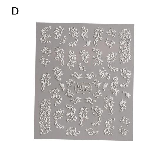 Yousheng Nail Art Наклейка Самоклеящаяся 5D Рельефная 3D Эффекты Невыцветающая DIY Японский Стиль Цветочный Узор Маникюрные Наклейки Поставка Маникюрного Салона