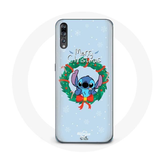 Coque pour Huawei P20 Pro Stitch neige joyeux Noël bleu
