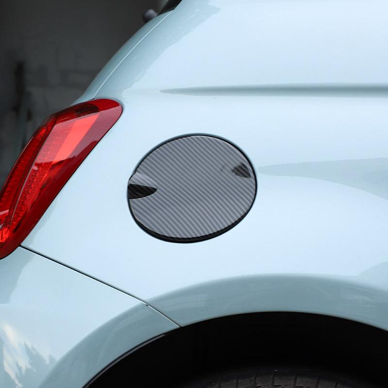 ABS Углеродное Волокно/Черный Для Fiat 500 2016-2024 Декоративная Наклейка на Внешнюю Крышку Топливного Бака Автомобиля Автоаксессуары