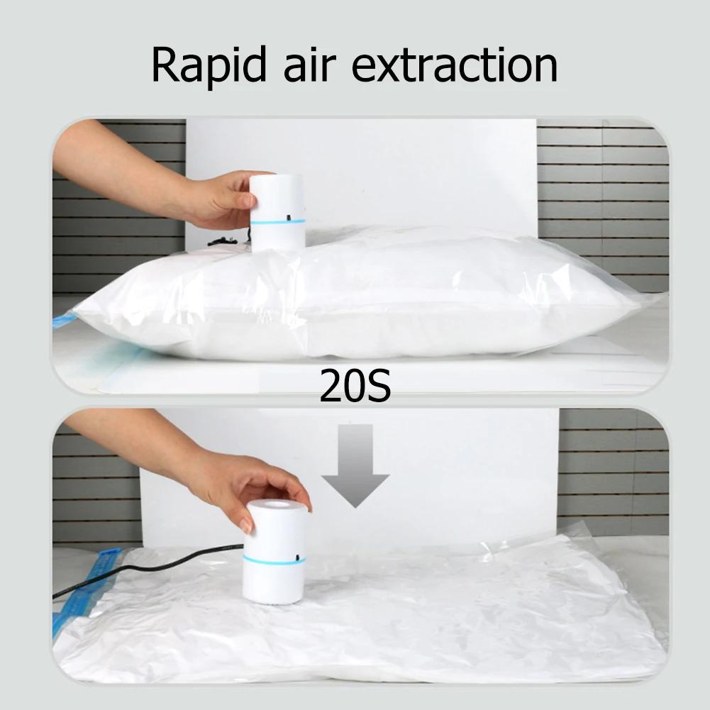 Электрический насос для сжатых пакетов, дорожный вакуумный насос, мощный мини-вакуумный упаковщик, экономит место для одежды, органайзер для еды