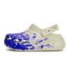 Crush Clog 811 Manufacture Addiction Scene Special Shoe Box Ink Splashing Feeling Hole Shoes Unisex Bone White Blue