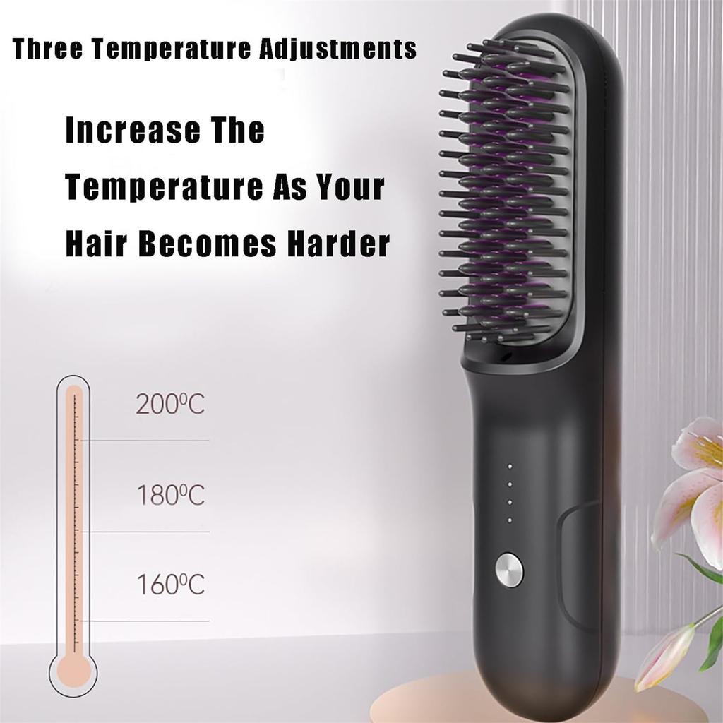 Расческа для выпрямления, прямые и вьющиеся волосы, шина для челки двойного назначения, электрические щипцы для завивки