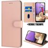 Case - PROSHOP - for Samsung A32 4G - Pink - 360° Protection - Leather and 2 Tempered Glass