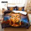 Постельное белье со статуей Будды Комплект с пододеяльником Будды Уютный комплект Покрывало Буддизм Благословляет Вас для Подарка Друзьям Украшение Спальни Женщины Мужчины