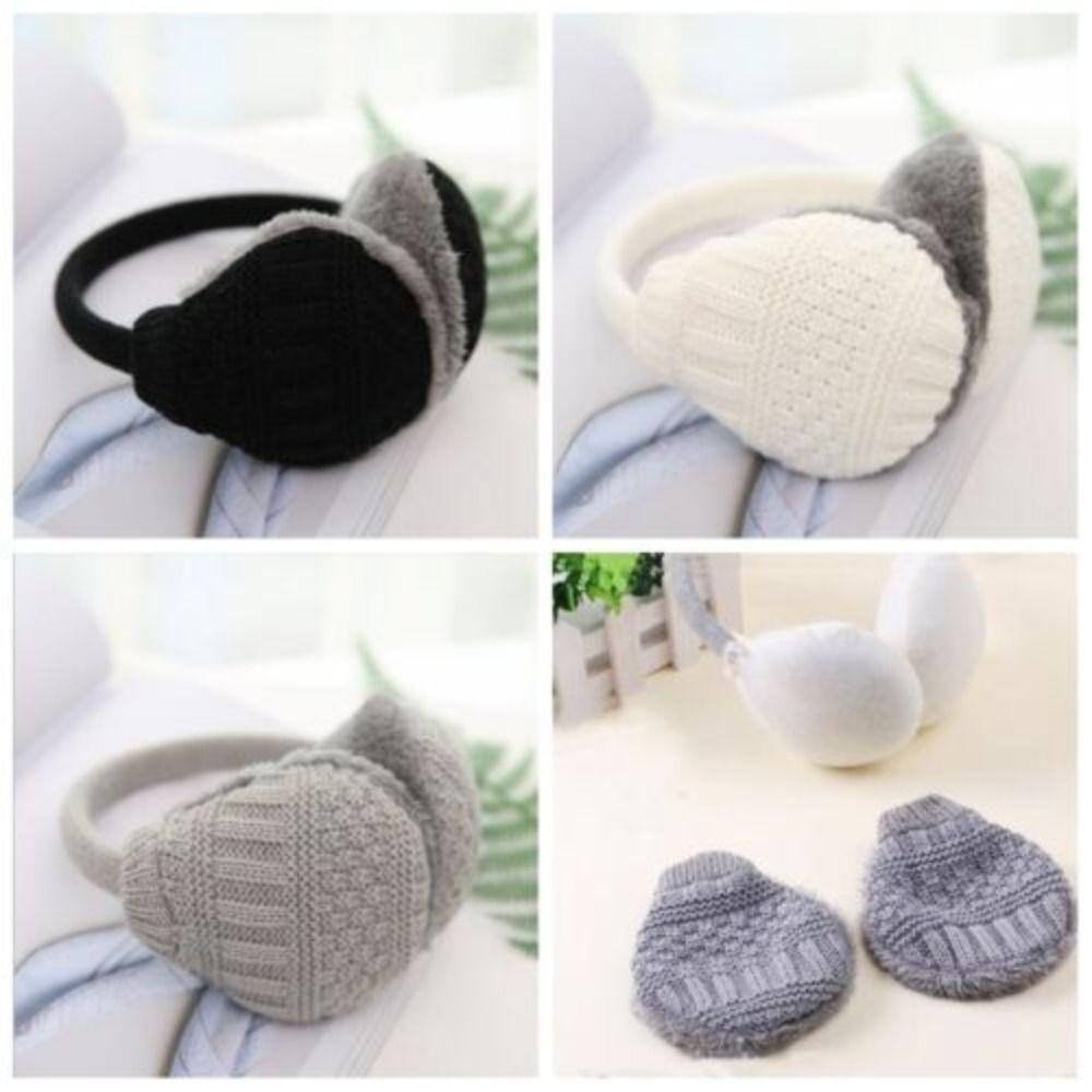 Модный зимний теплый пушистый чехол для ушей, вязаные наушники, грелки для ушей, муфты для ушей