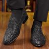 Новые мужские кожаные слипоны с золотыми и серебряными блестками и пайетками, лоферы, свадебная обувь, для выпускного вечера, формальная обувь, zapatos hombre