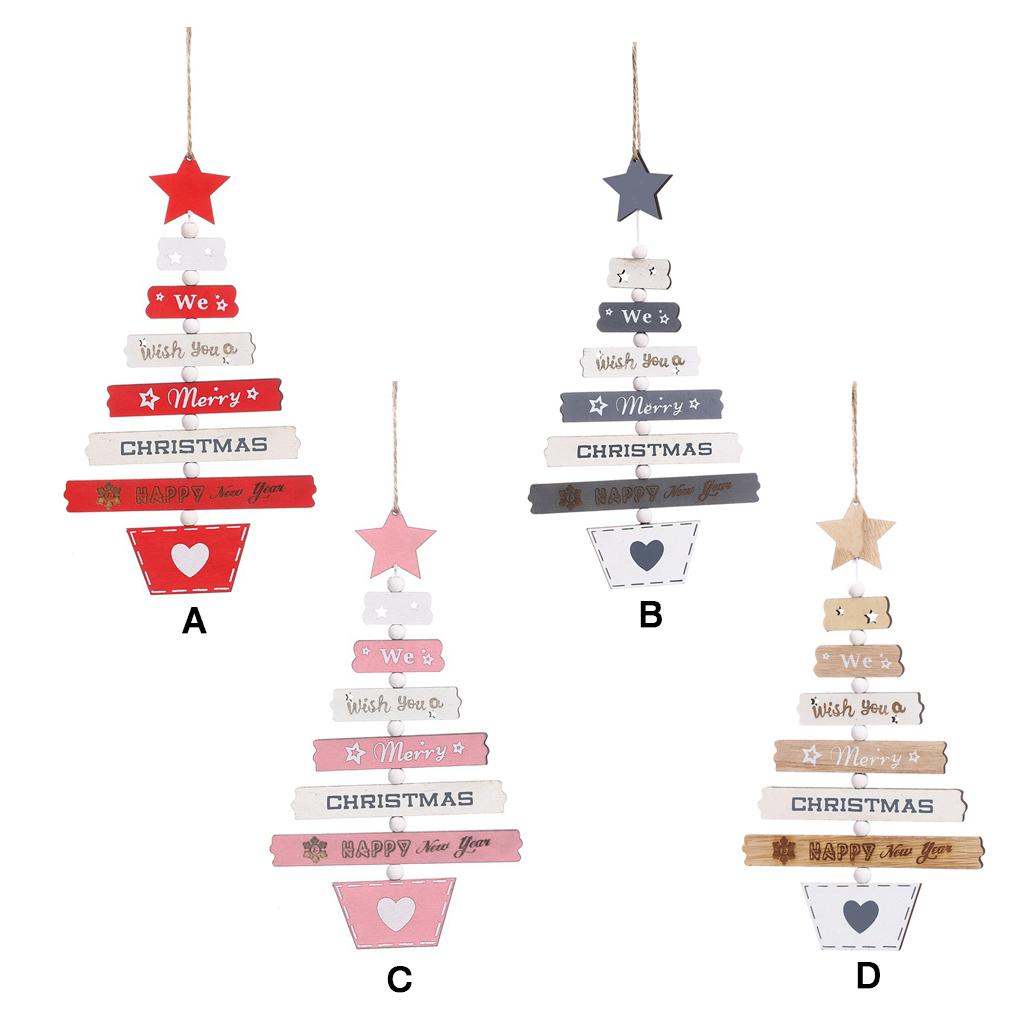 Christmas Letters Decorative Ornaments Christmas Tree Pendants Wooden