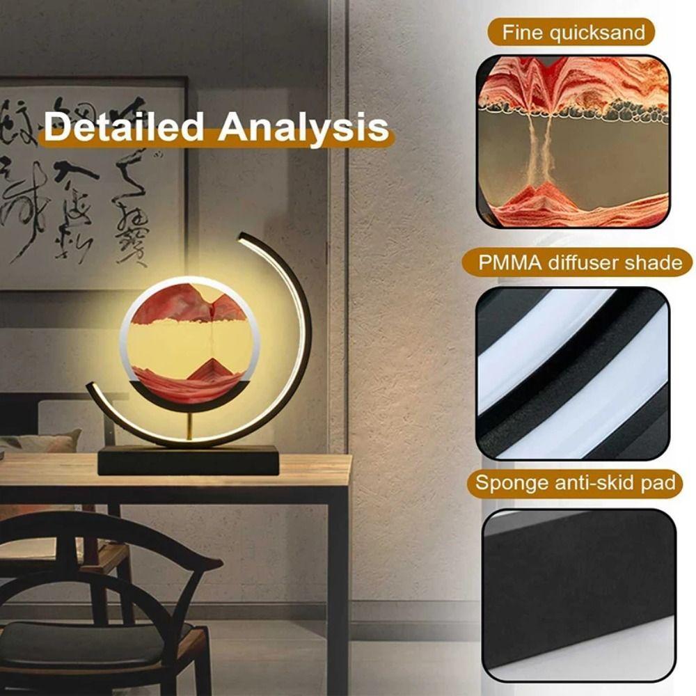 Домашний декор, ночник, струящийся песок, картина с песком, рамка, лампа, настольный орнамент, украшения в виде песочных часов