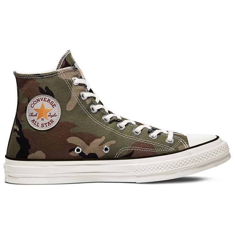 Carhartt WIP x Converse Chuck 70 High Camo Unisex Sneakers Green Covert-Green Dark-Earth 169221C