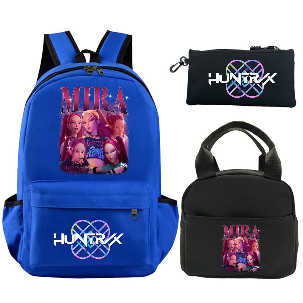 3Pcs/set Anime Demon Hunters Printed Backpack with Shoulder Bag Pencil Case for Student Boy Girl Schoolbag Large Capacity Waterproof Bookbag