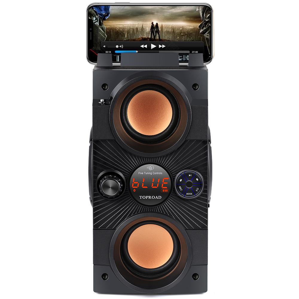 TOPROAD Портативный Bluetooth Динамик 30 Вт Большой Мощности Тяжелый Бас Беспроводные Колонки Сабвуфер Поддержка Дистанционного Управления FM Микрофон TF AUX USB