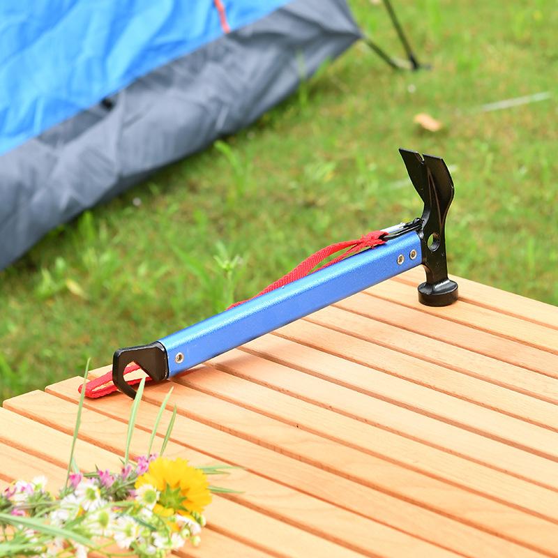 1 шт. уличный молоток с рукояткой из алюминиевого сплава, экстрактор колышков для навеса, молоток для колышков для кемпинговой палатки, многофункциональный молоток для альпинизма и кемпинга