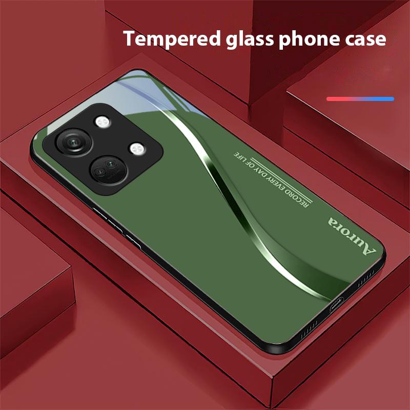 Двухцветные полосы для OnePlus Nord 3 5 6T 7 Pro 8 12 10T Reno8 Lite 5G 10R Nord N30 Жесткий чехол из закаленного стекла для телефона Черный