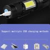 Мини светодиодный фонарик COB+XPE Портативный фонарь USB-зарядка Кемпинговый фонарь Масштабируемый фокусирующий свет Тактический фонарик с зажимом для ручки