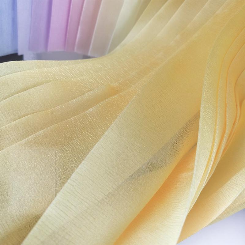 100x150cm Bark Wrinkled Thin Gradient Glitter Fabric for Dress Skirts Stage Costumes Sewing Glossy Needlework Decorative Cloth