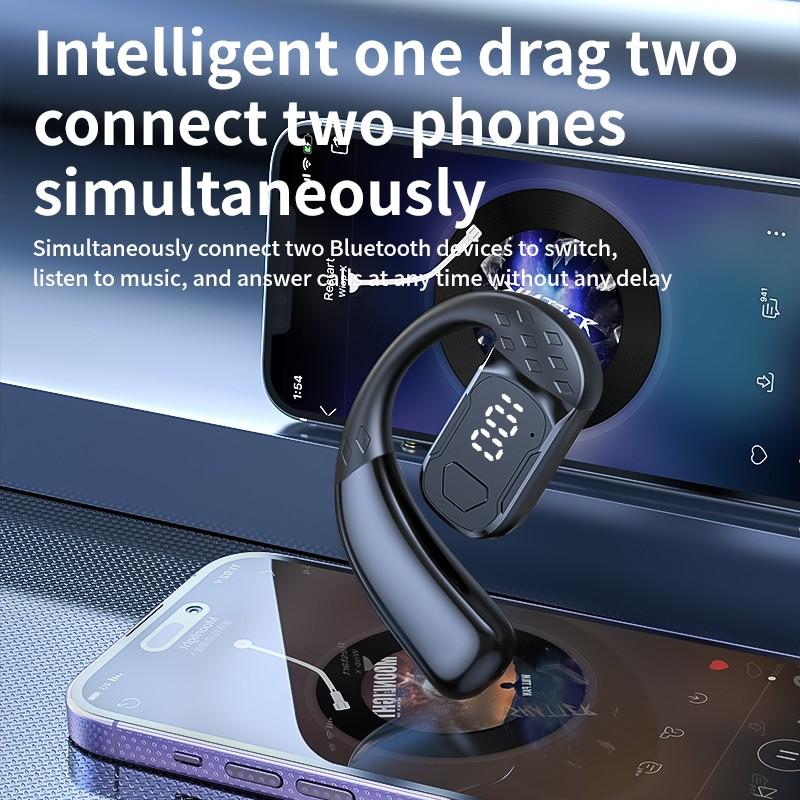 180° Поворотные Левое и Правое Уши YS-02 Беспроводные Bluetooth Наушники с Креплением на Ухо Без Вкладышей HIFI Костная Проводимость Спортивная Гарнитура