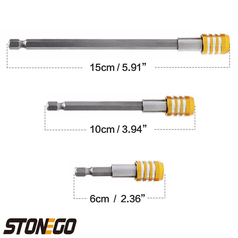 STONEGO 1/4" Quick-Connect Extension Rod - Magnetic Adapter for Hex Bit Electric Screwdrivers Fast Bit Changeover