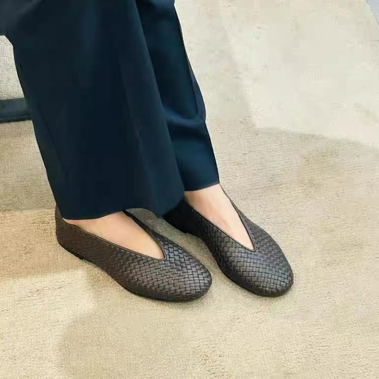 Французские ретро туфли-лодочки ручной вязки, женские, на плоской подошве, модные, с темпераментом, бабушкины туфли