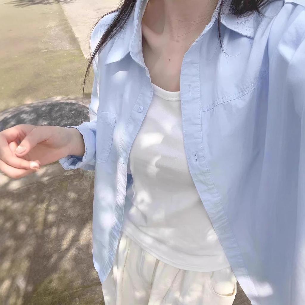 Женская блузка ретро-стиля синего цвета с длинным рукавом для весны и осени, размер petite