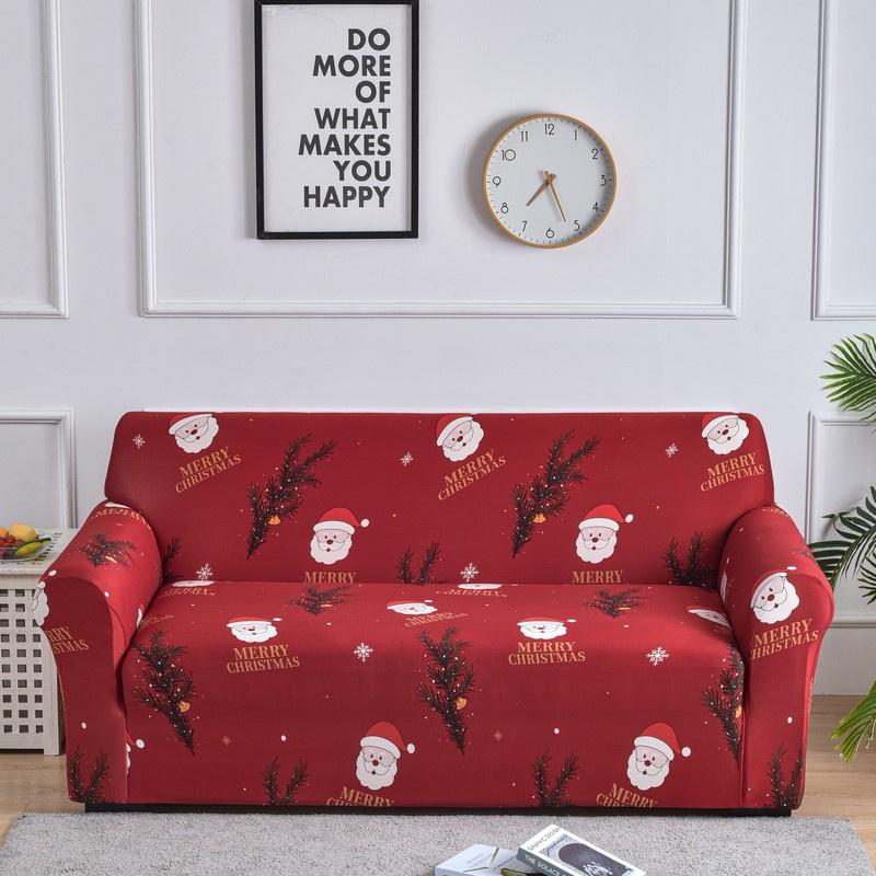 Рождественские эластичные чехлы для дивана для гостиной Funda Sofa Чехол для дивана Защитник для кресла Универсальные накидки на диван Рождественский домашний декор