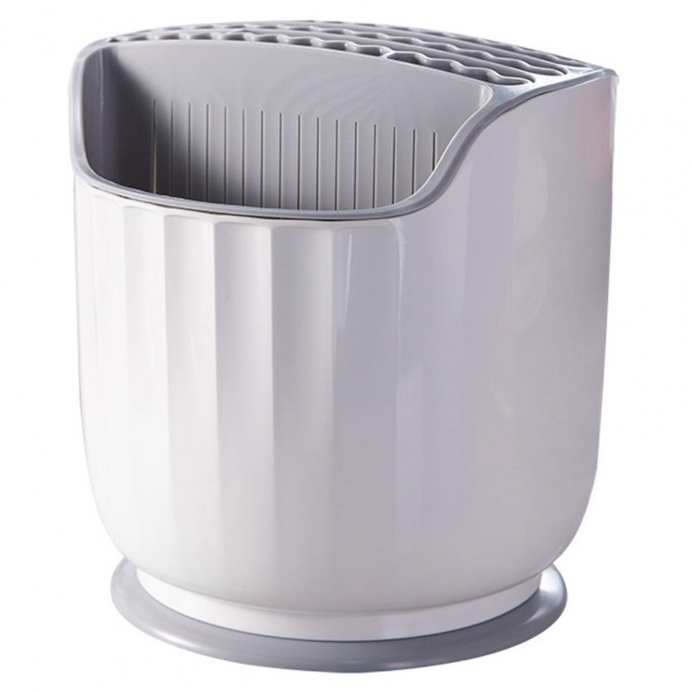 360 Degrees Rotating Knife Holder Multi-Function Utensil Holder Knife Block Flatware Drainer Storage Box Spoon Fork for Kitchen