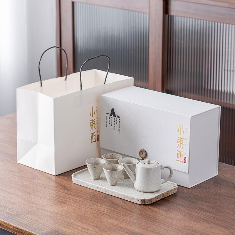 Подарочный набор для чая Кунг-фу в стиле легкой роскоши, чайник, 24 чашки, чайный поднос, деловые подарки для клиентов