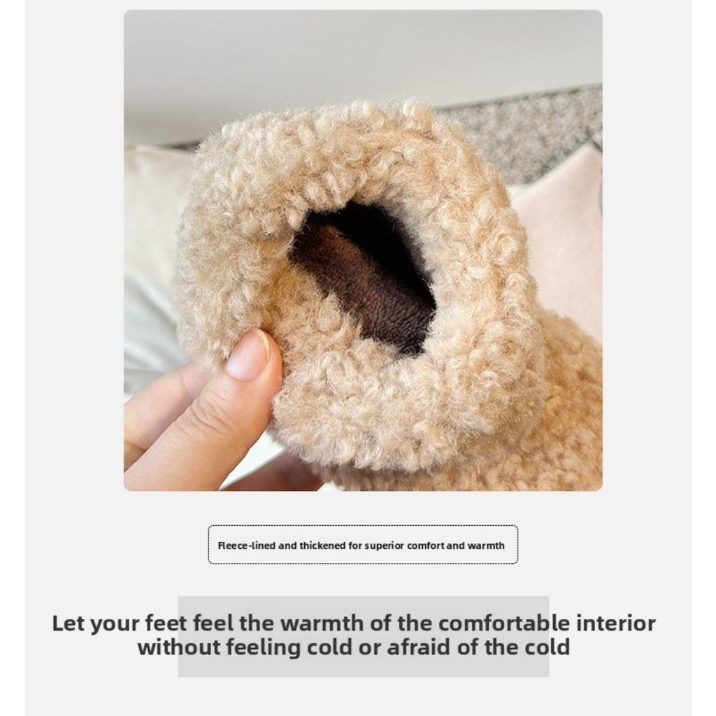 Зимний Новый Стиль Девочек Мода Ягненок Детская Волосатая Обувь Мальчиков Плюшевые Ботинки Теплые Короткие Ботинки Детская Обувь