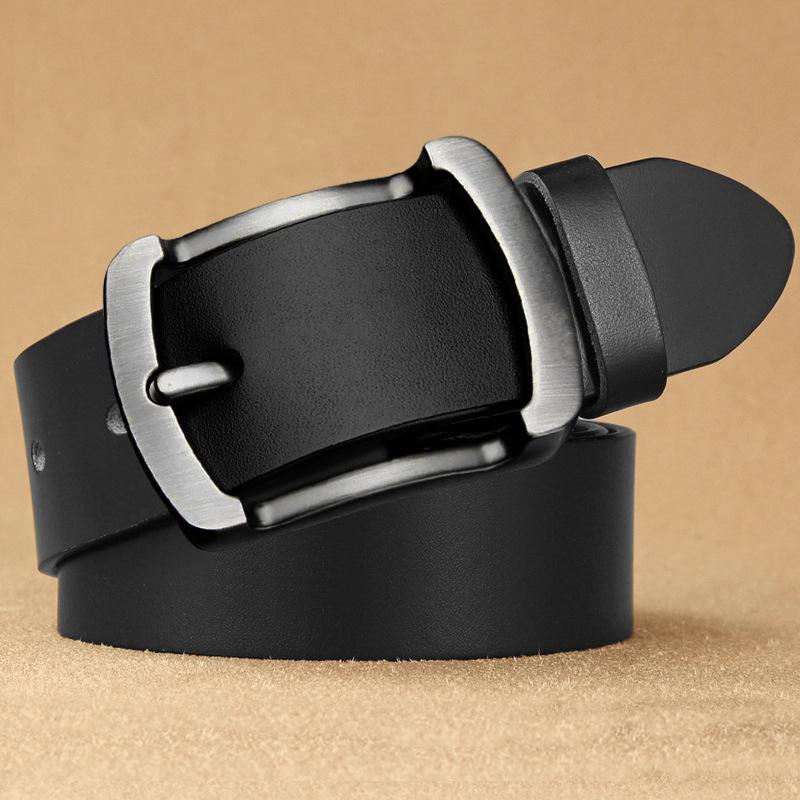 Men's Belt Trendy Retro Business Pin Buckle Cowhide Belt Versatile Young Middle Aged Jeans Belt Men