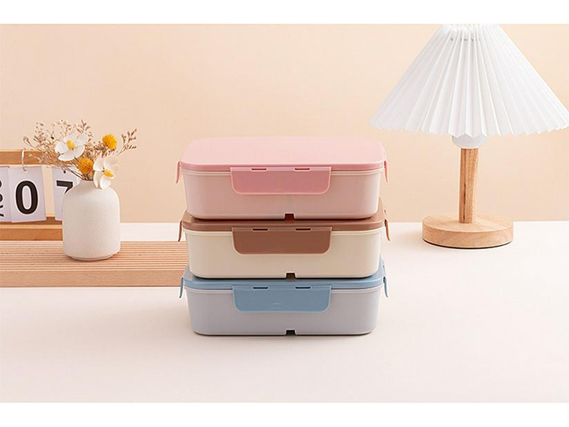 Portable Flip-Top Compartmentalized Microwaveable Bento Lunch Box