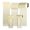 30pcs Gold Dinnerware Set Stainless Steel Dinner Knife Fork Coffee Spoon Teaspoon Flatware Dishwasher Safe Kitchen Tableware Set
