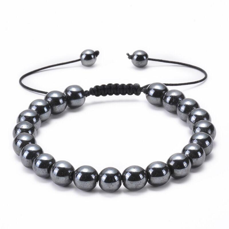 Регулируемые браслеты из натурального камня, лавовые бусины, браслеты и браслеты для женщин и мужчин, плетеные браслеты с подвесками в виде чакры