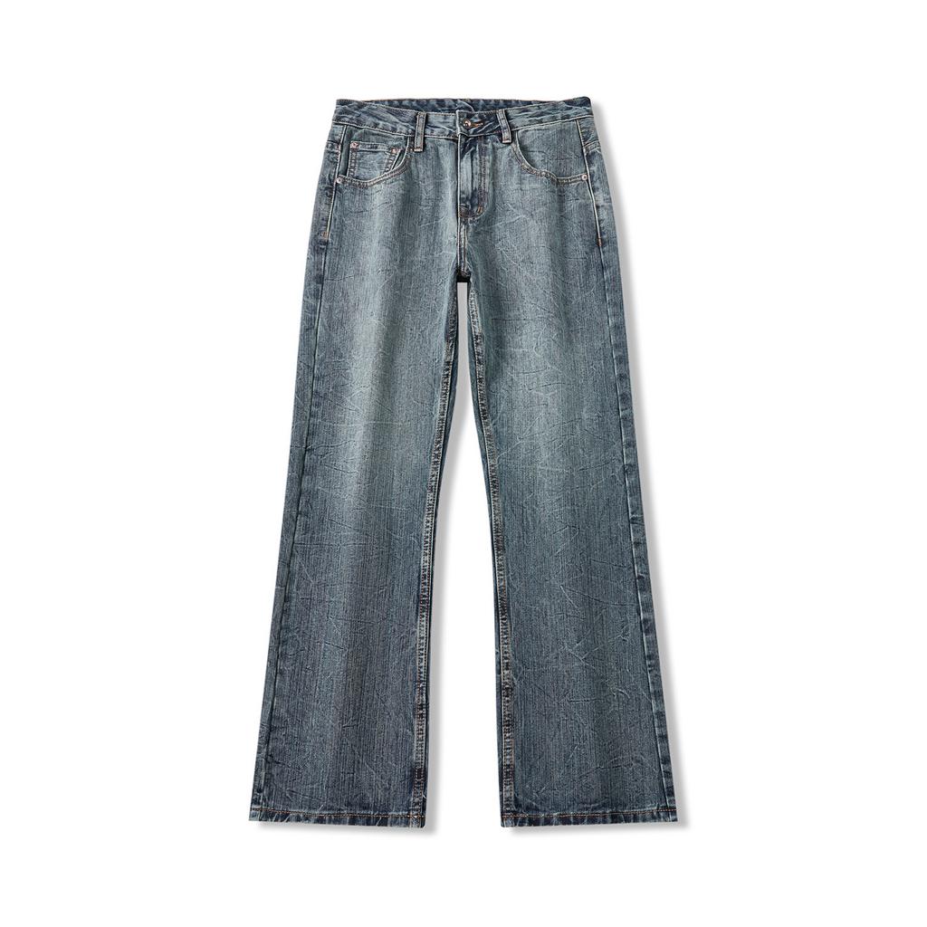 Straight-flare Jeans for Men's Autumn and Winter Washing High-flare Trousers