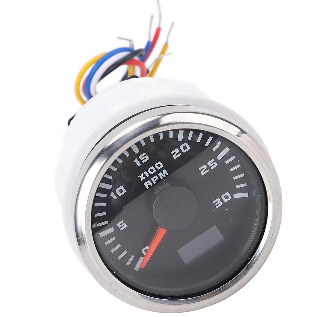 Тахометр 52 мм 3000 об/мин DC 9–32 В 7-цветная подсветка со счетчиком моточасов для грузовика, трактора, автомобиля, лодки