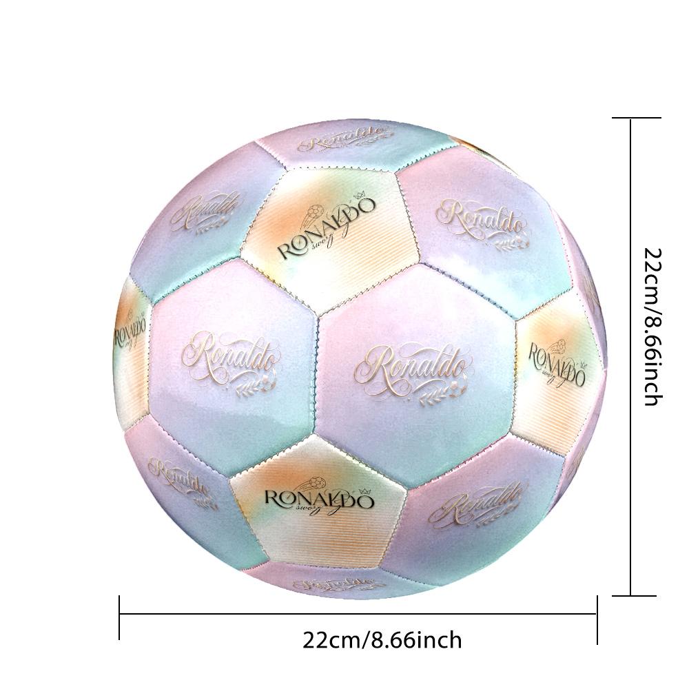 Ronaldo's Soccer Journey Size 5 Soccer Football Machine Sewn Indoor/Outdoor Training and Matches Ideal for Soccer Enthusiasts