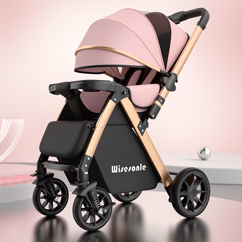 Elevated Baby Stroller: Reclining, Lightweight, Foldable, Two-Way Shock Absorption for Newborns