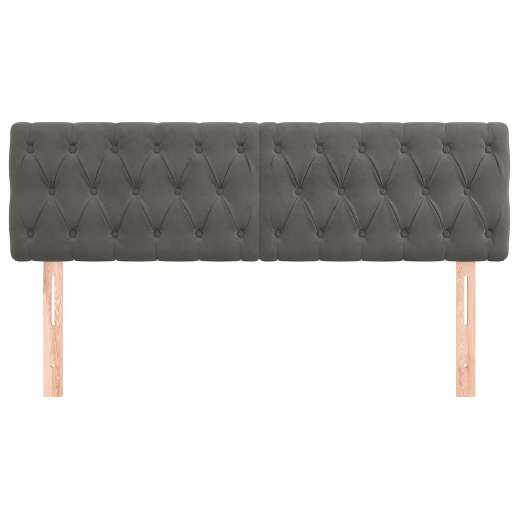 vidaXL Kopfteile Dunkelgrau 160x7x78/88 cm Samt