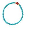 Женский браслет из бирюзы и южного красного камня - Элегантный натуральный дизайн на удачу
