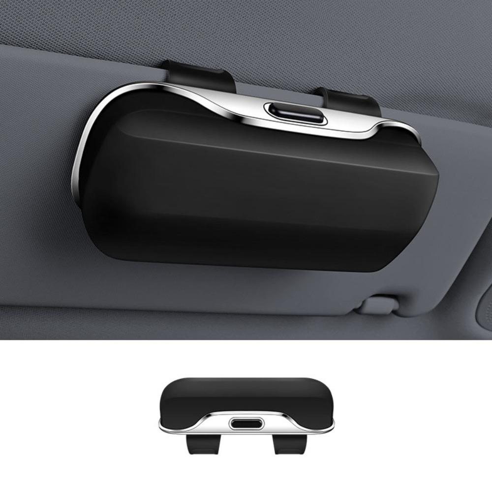 Stable Car Glasses Box Press Switch Eyeglass Case Universal Car Sunglasses Holder Sun Visor