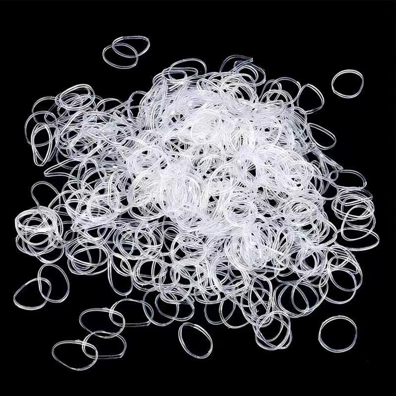 1000Pcs One-time Mini High Elasticity Hair Tie Transparent Hair Band Small Rubber Band Hair Elastic Braids Plaits Braiding Band New