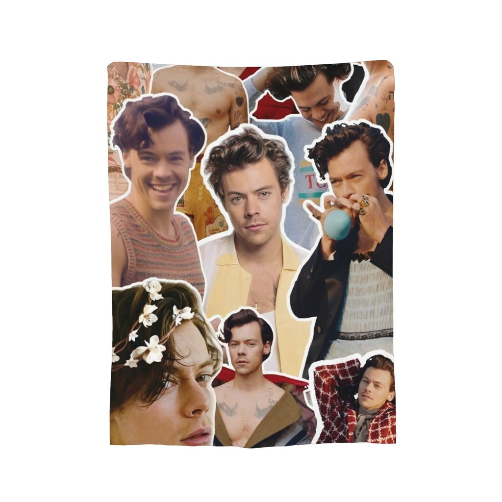 Плед Гарри Стайлс Коралловый Флис Плюшевый С Принтом Дышащий Легкий Тонкий Плед для Дома Дивана Покрывало