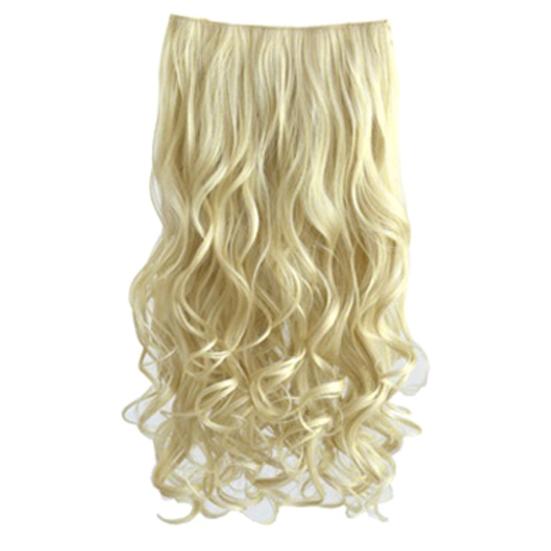 Women Beauty Full Head Clip Curly Hair Extension Wavy Synthetic Wig