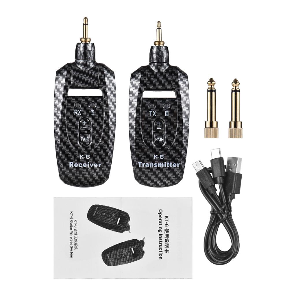 Беспроводная гитарная система, перезаряжаемая 2.4G, портативный UHF-передатчик, приемник, набор для электрогитары