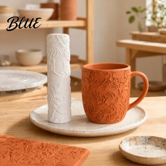 Текстурный ролик для глины, полимерной глины, с цветочным 3D тиснением, печатный инструмент
