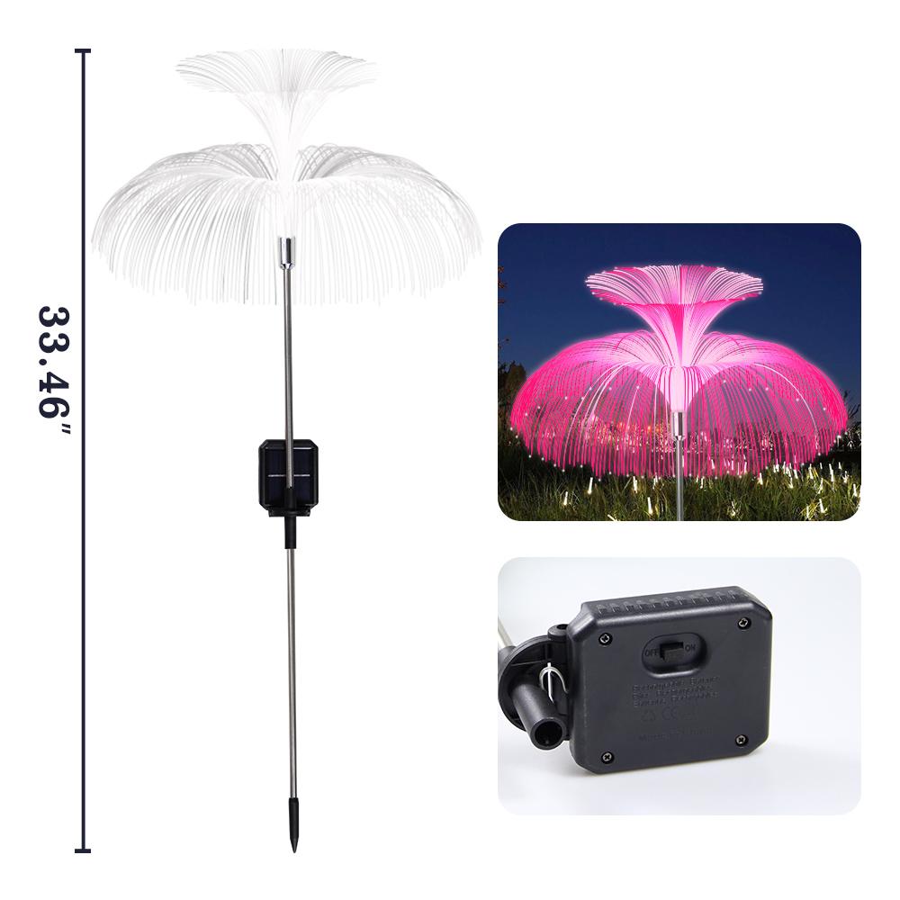 Solar Firework Garden Lights Waterproof Solar Jellyfish Lamp Outdoor Decorative Stake Light Patio Walkway Decor Landscape Lamp